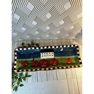 SAKURA DAVID Carter Brown Pumpkin Hollow Halloween platter candy tray Vintage